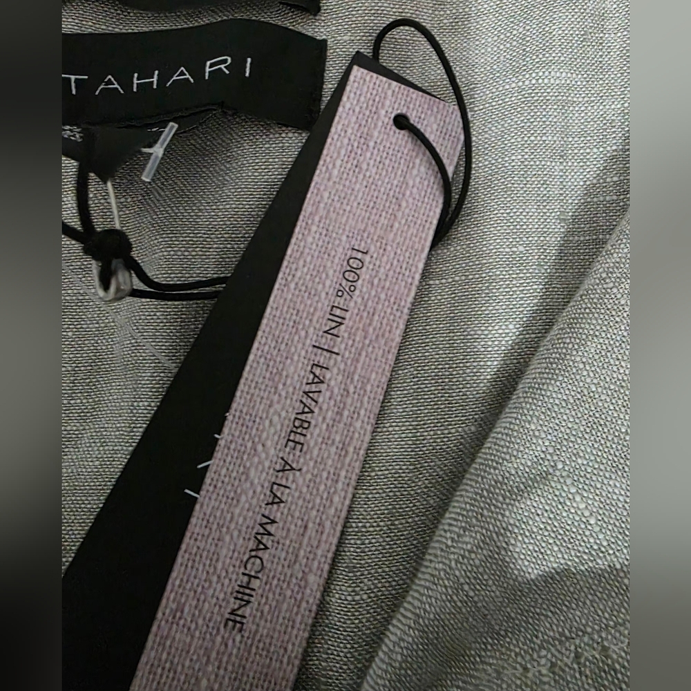 Tahari 100 % Linen Midi Shirt Dress XL NWT - Picture 9 of 14